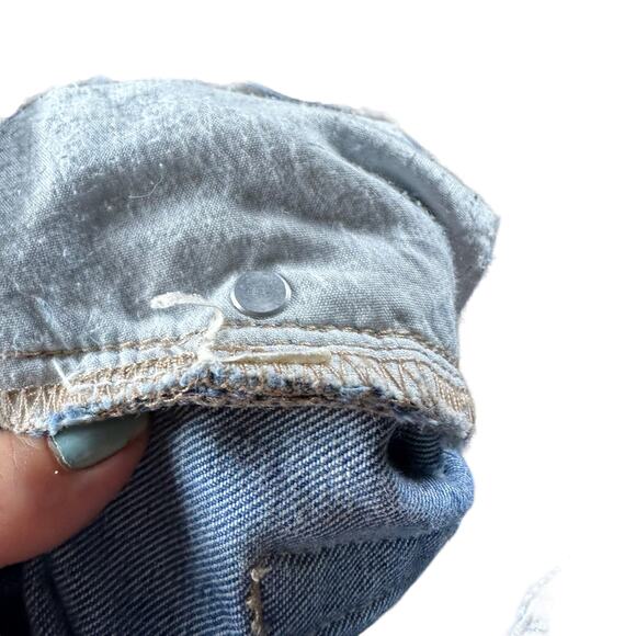 ONE TEASPOON Hawks Shorts Distressed Splatter Denim Size 26 Button Fly Blue - Picture 4 of 7